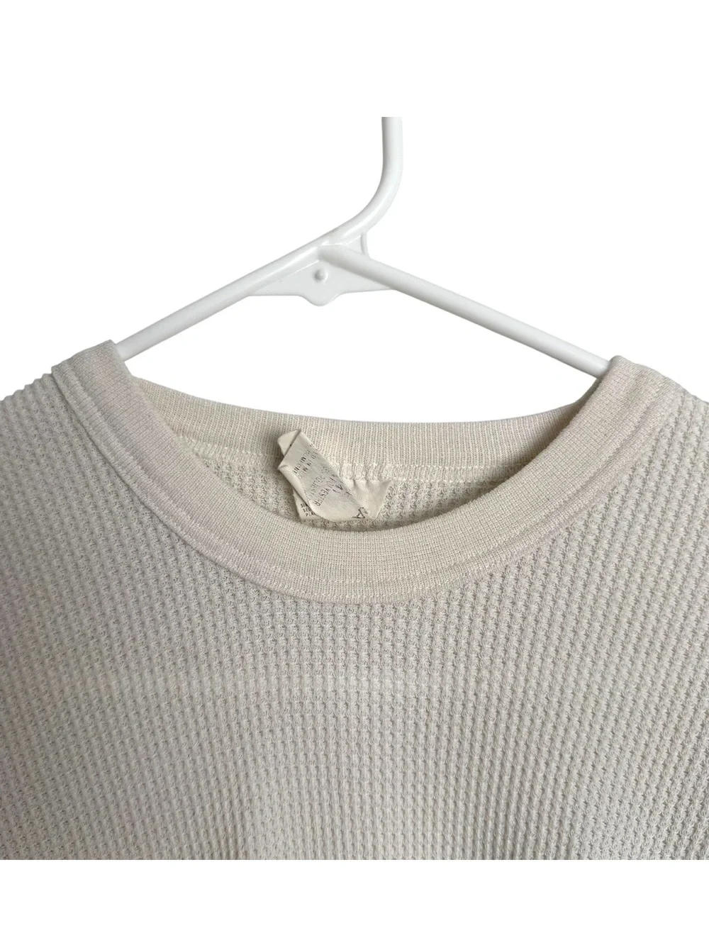 Indera Men's Thermal Waffle Knit Long Sleeve Top Crewneck Size Large Base Layer